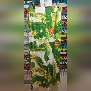Cynthia Rowley Tropical Leaf Print Maxi Skirt